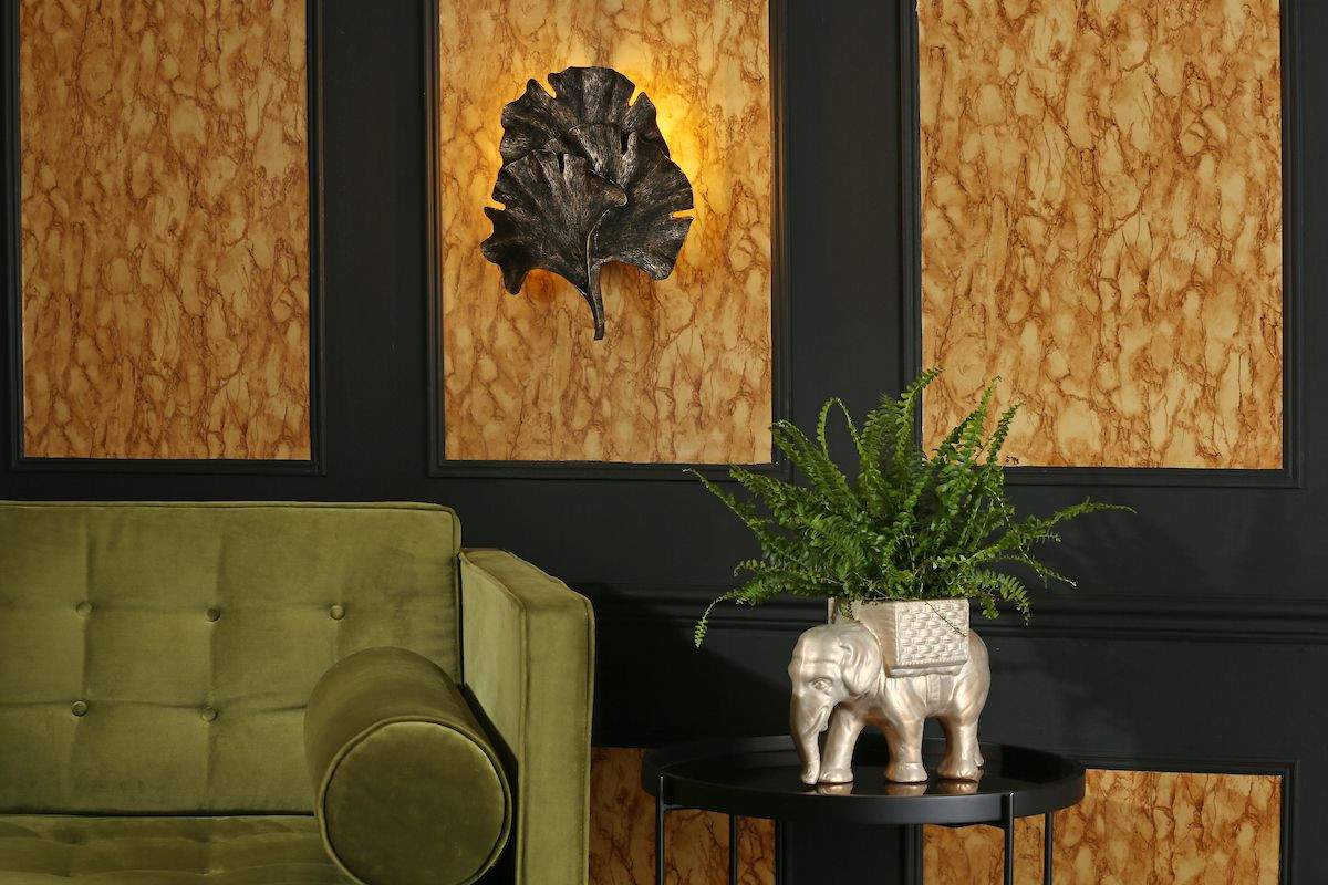Gingko single wall washer in black / gold